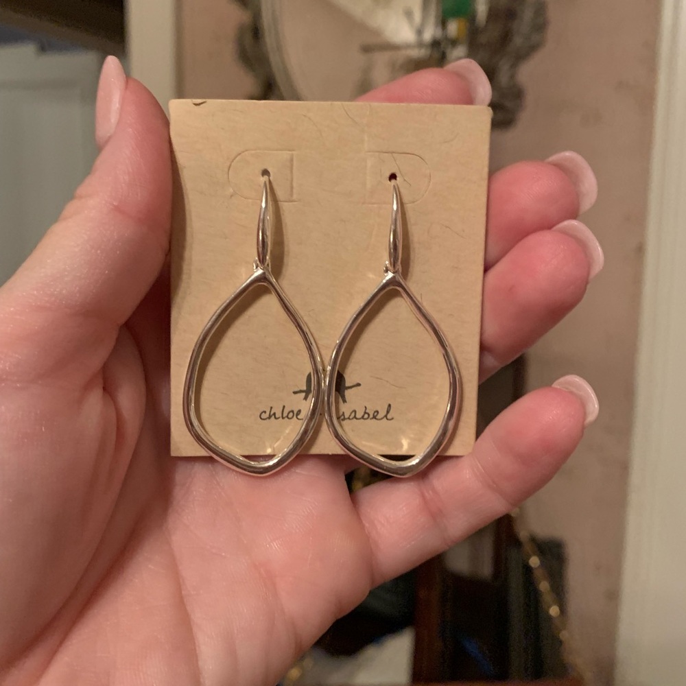 Silver teardrop hoops